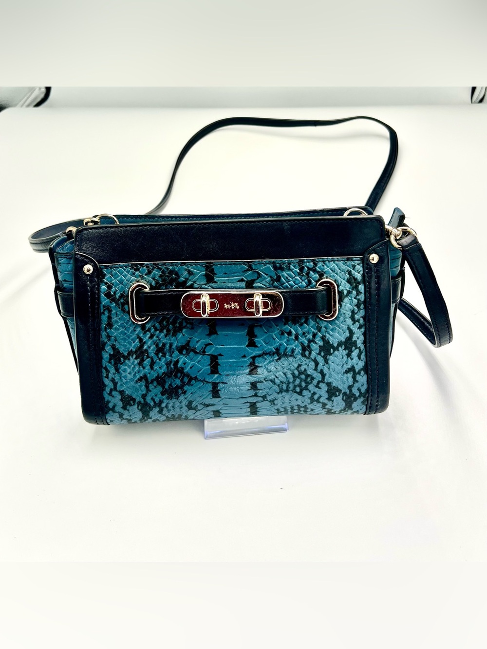 Coach Swagger Wristlet/Mini Crossbody in Colorblock Exotic Embossed Leather